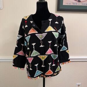 Design Options By Philip & Jane Gordon Women's Vintage Martini Cardigan Size M